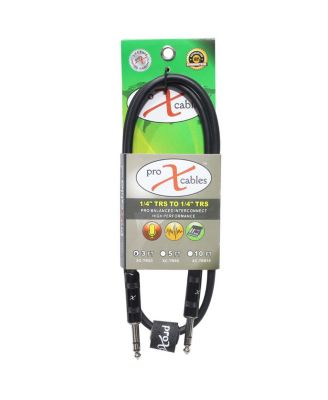 XC-TRS03 3' 1/4" TRS-M to 1/4" TRS-M Balanced High Performance Audio Cable