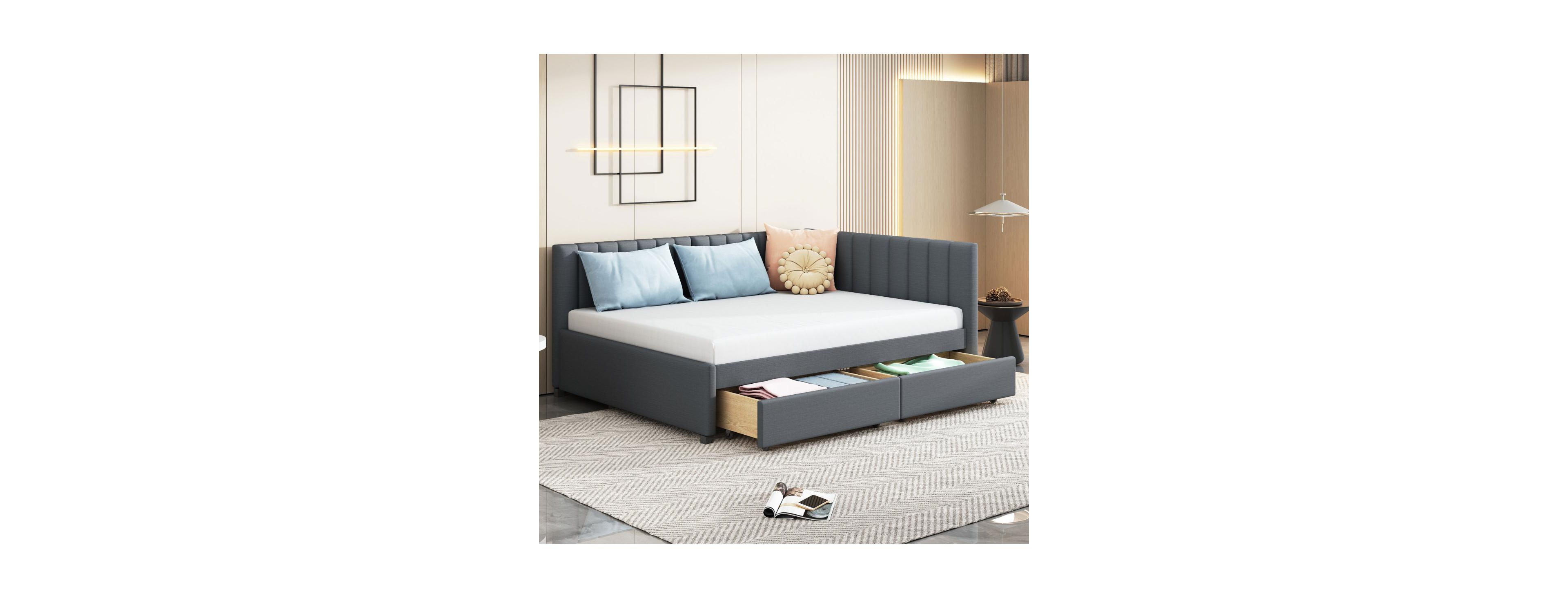 Streamdale Furniture Upholstered Daybed with 2 Storage Drawers