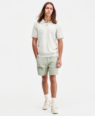 Men's Square Stitch Marled Polo Shirt