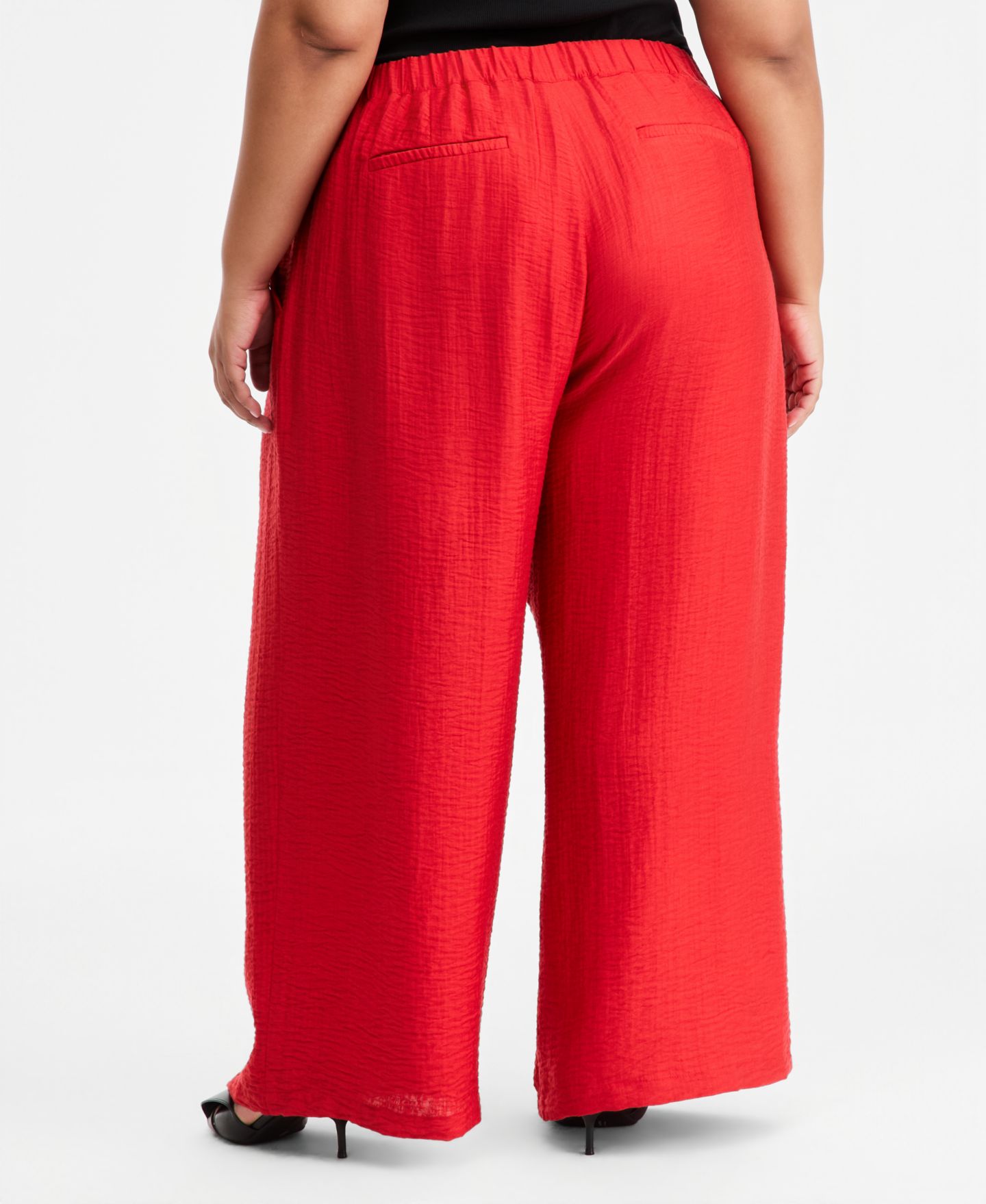 Женские брюки On 34th Trendy Plus Size Pull-On Pintucked Gauze, цвет: Красный — фото 2