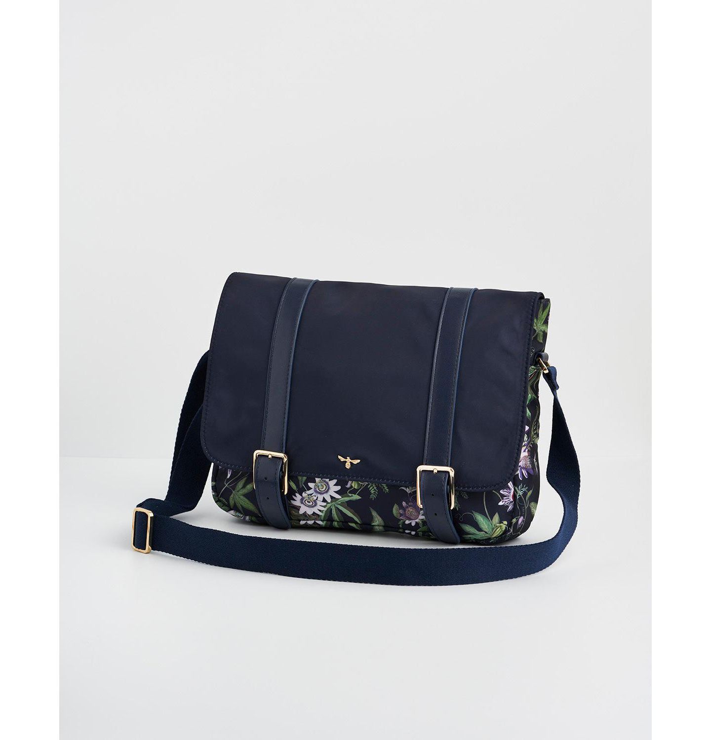 Женская сумка Fable England Passion Flower Printed Satchel, цвет: Тёмно-синий — фото 4