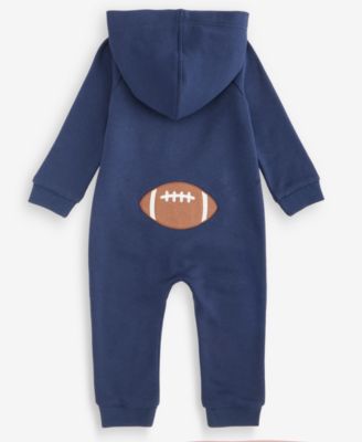 Baby Boys' 0M-24M Hooded Football Coverall