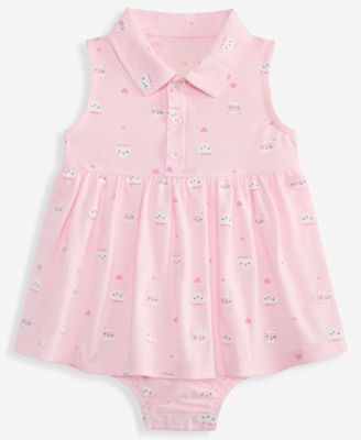 Baby Girls' 0M-24M Striped Cat Skirted Sunsuit