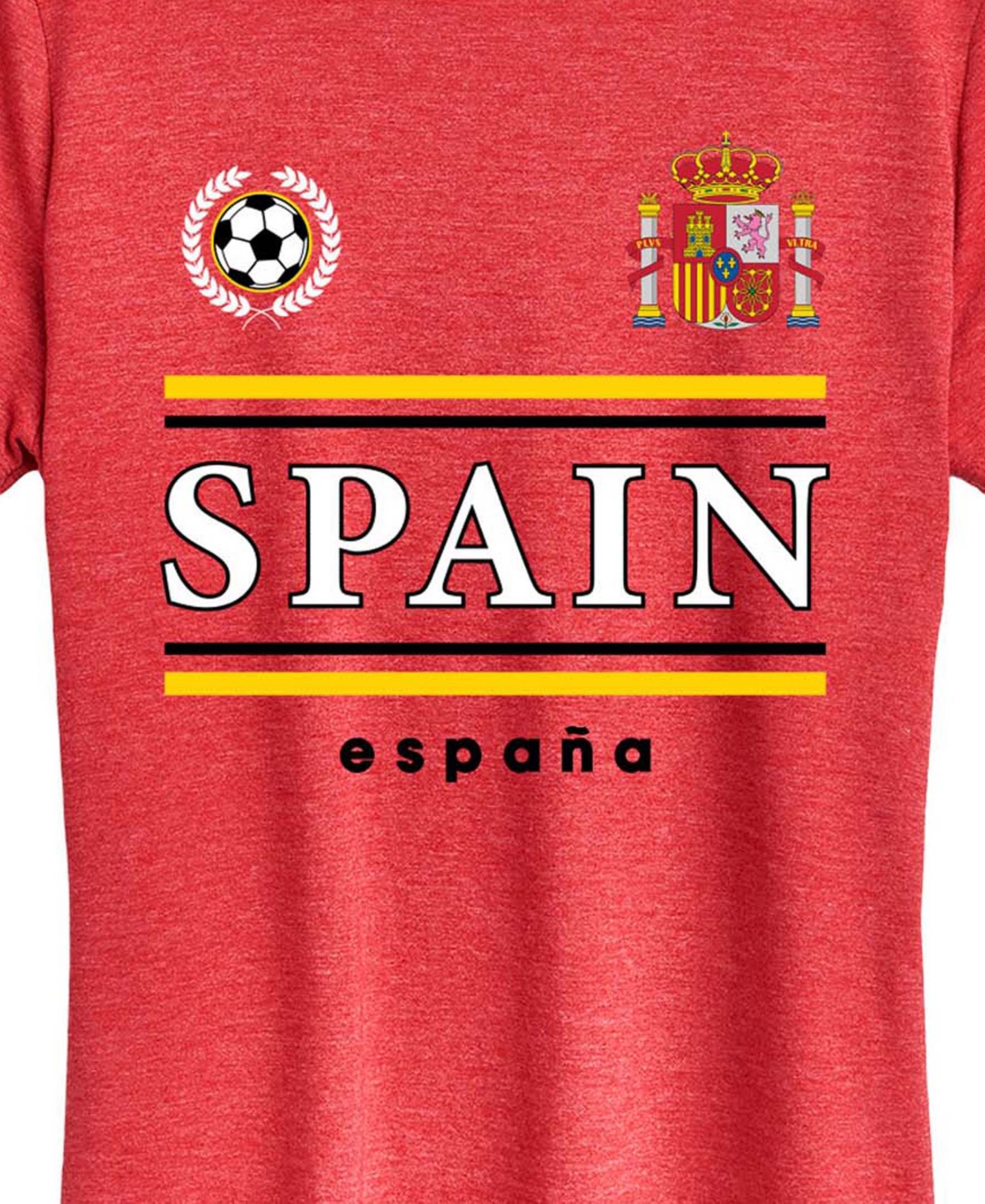 Hybrid Apparel Plus Spain Soccer Jersey Graphic T-Shirt