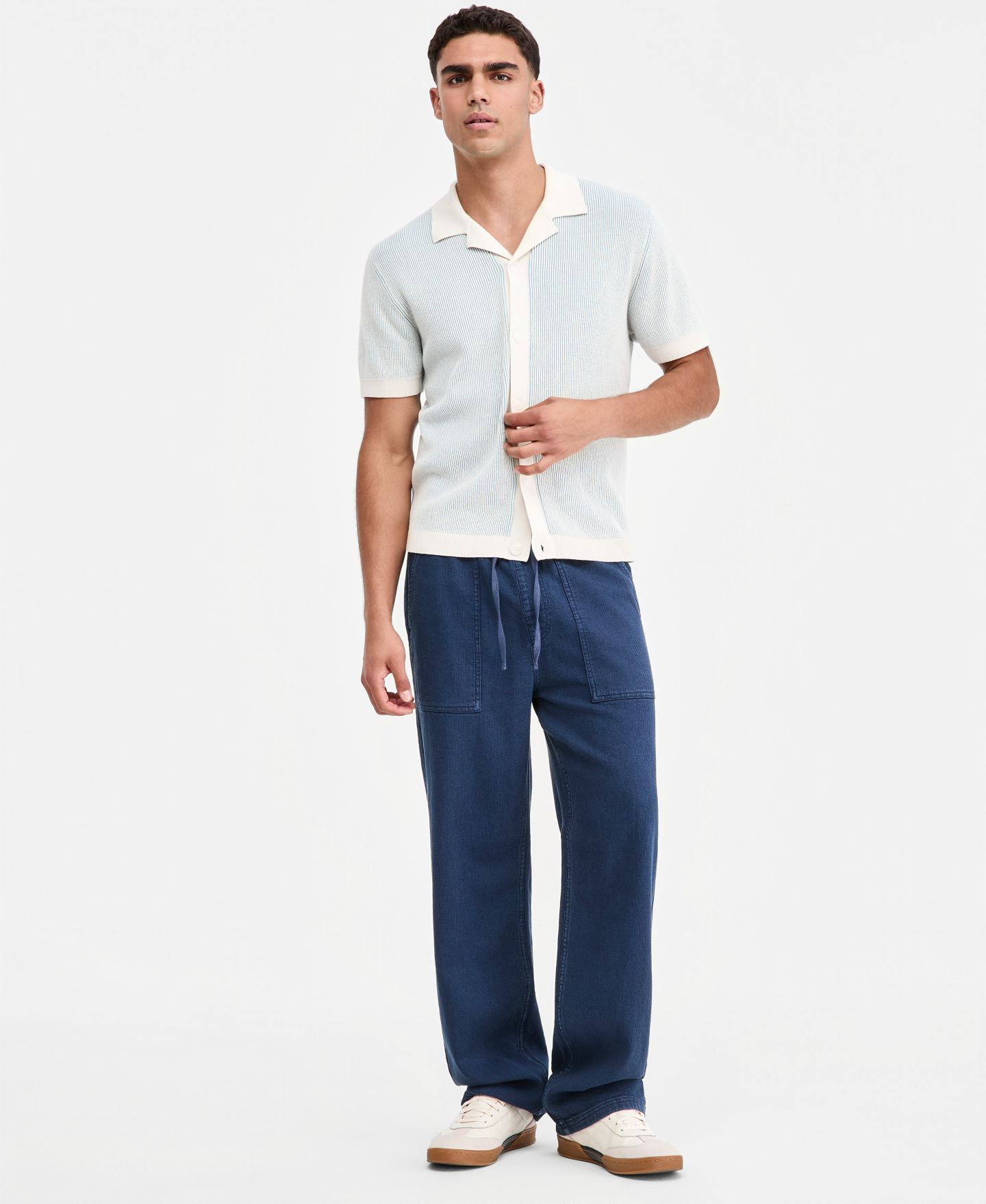 Мужские джинсы Sun + Stone Indigo Loose-Fit, цвет: Варёный — фото 5