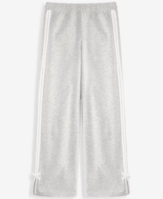 Girls' XS-XL Bow-Detail Wide-Leg Fleece Sweatpants