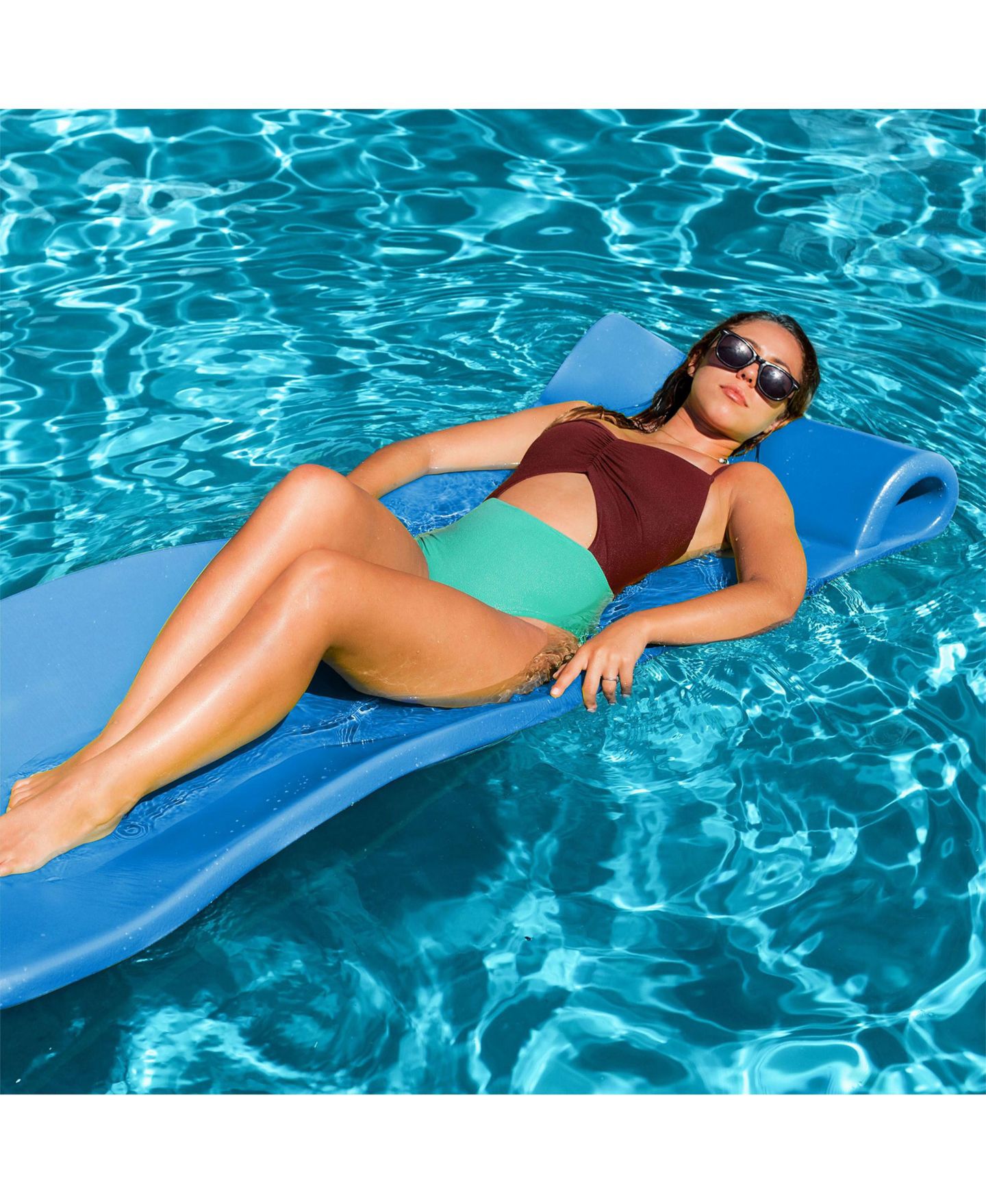 Детская игрушка TRC Recreation Splash 1.25" Thick Foam Swimming Pool Float Mat, Marina Blue — фото 8
