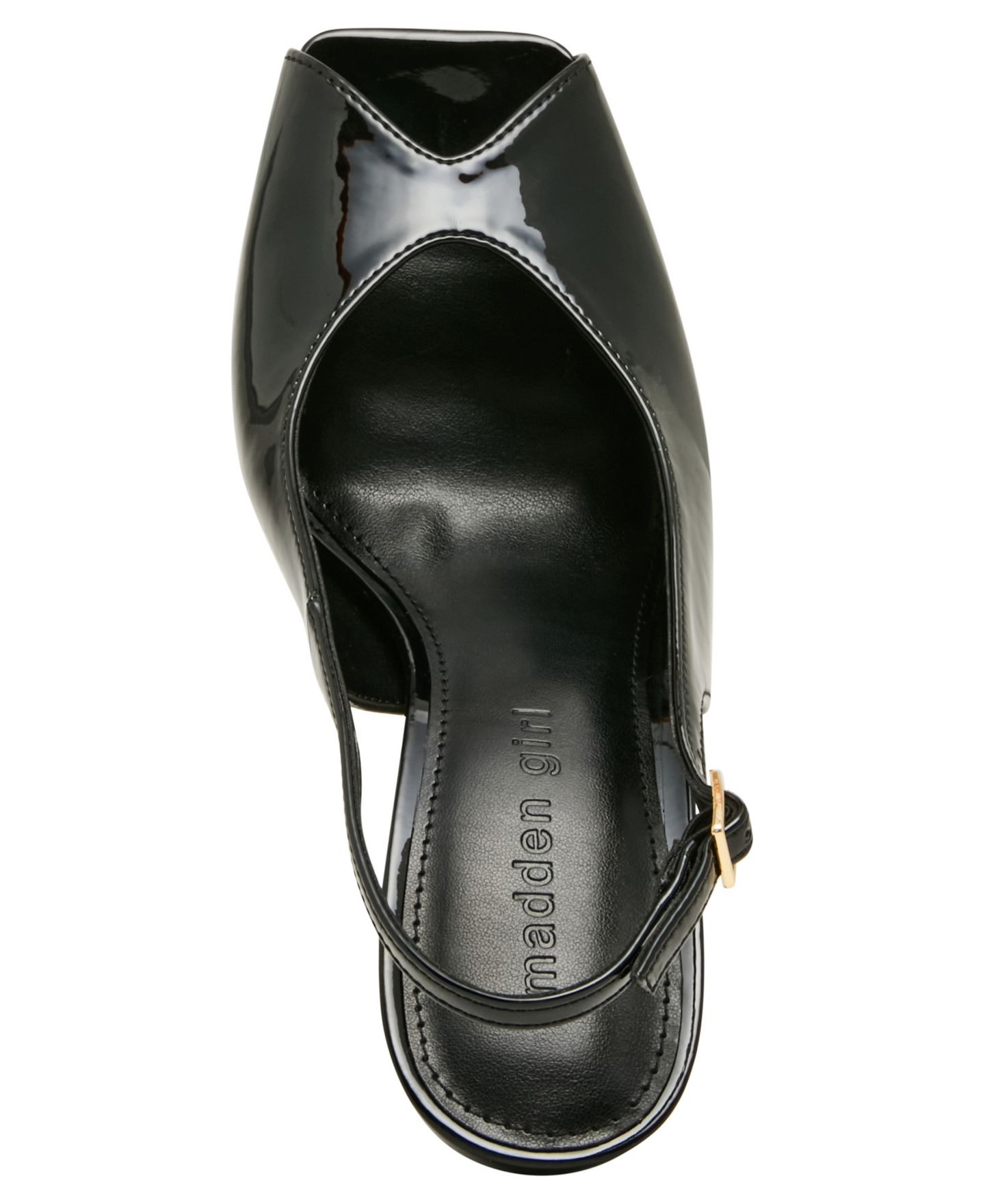 Женские туфли Madden Girl Parade Slingback Peep Toe Pumps, цвет: Чёрный лаковый — фото 4