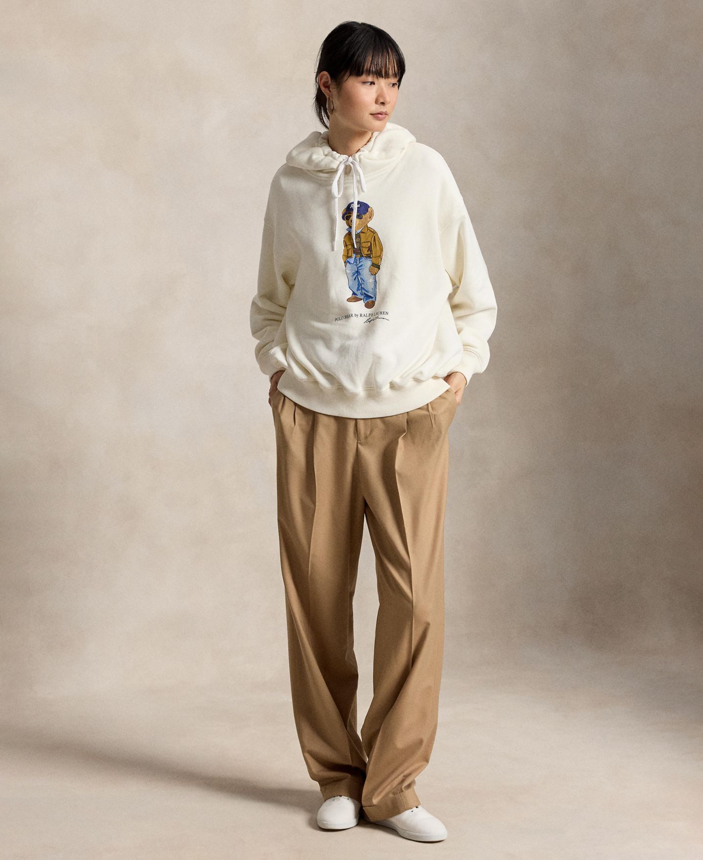 Женский свитшот Polo Ralph Lauren Island Fleece Knit Hooded Long-Sleeve Sweatshirt, цвет: Тёплый белый — фото 2