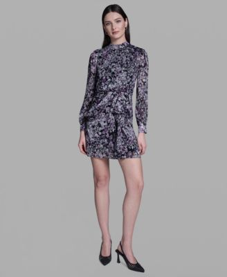 Women's Chiffon Side-Knot Mini Dress