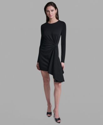 Women's Long-Sleeve Black Mini Dress