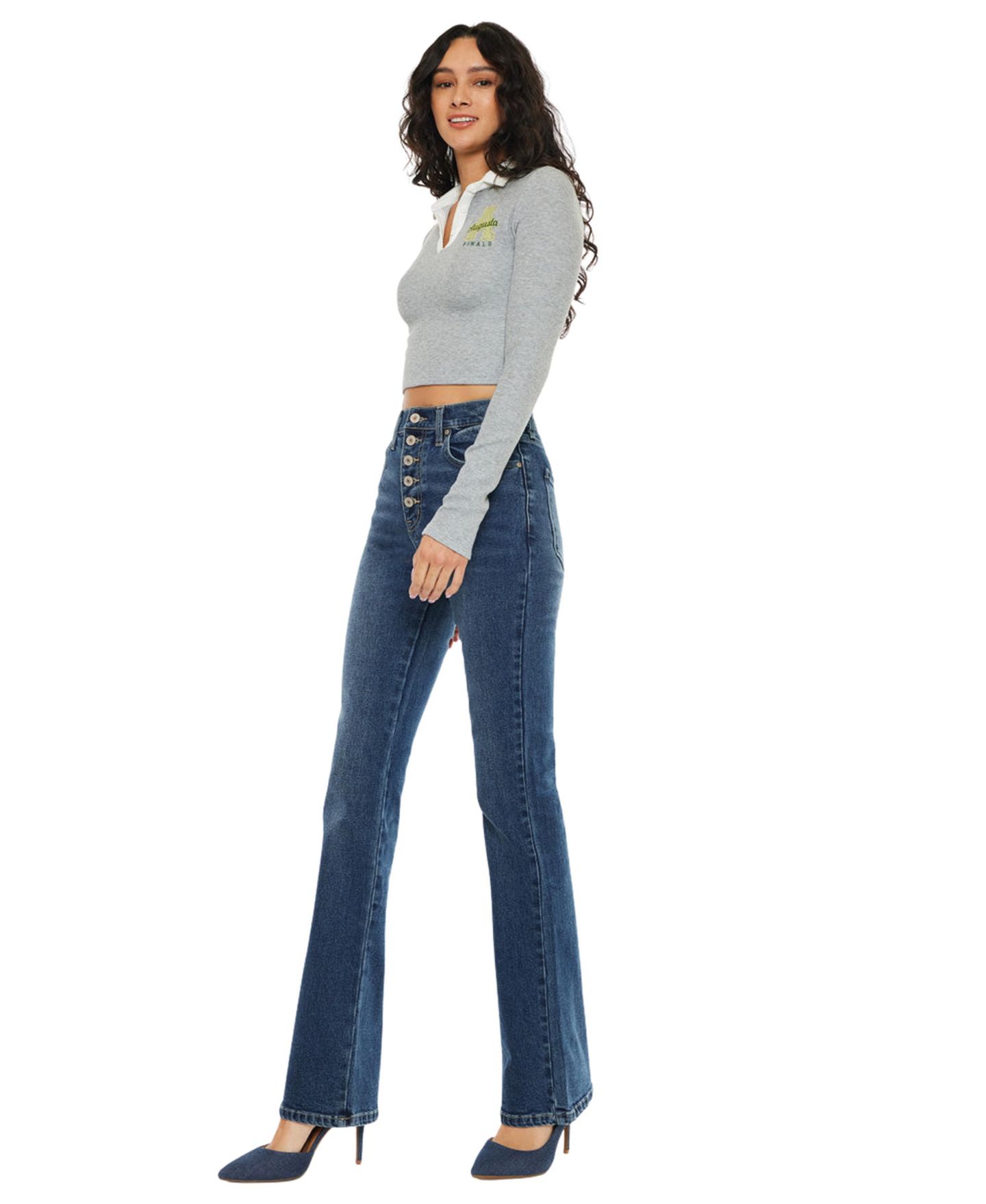 Женские джинсы KanCan Zina High Rise Vintage Bootcut, цвет: Тёмная варка — фото 4