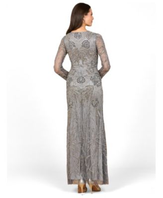 grey dress with lace Round Neck Light Gray Prom Dresses, Light Long Lace Formal E  jbydress Expertly crafted Grey Lace Dress - Macy's