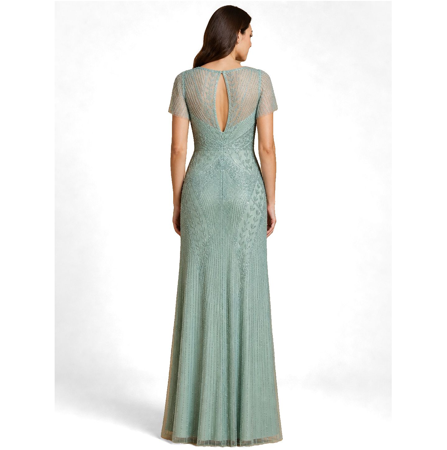 Женские платья Lara Beaded Flutter Sleeve Gown, цвет: Пыльный зелёный — фото 2