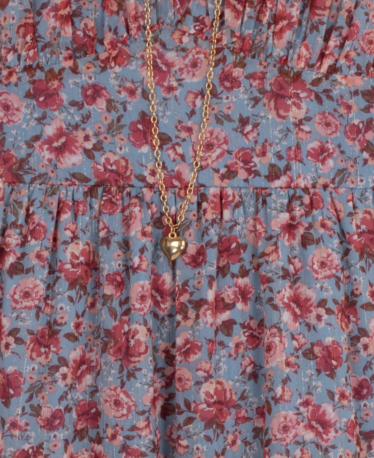 Rare Editions Girls' 7-16 Printed Floral Lurex Chiffon Dress