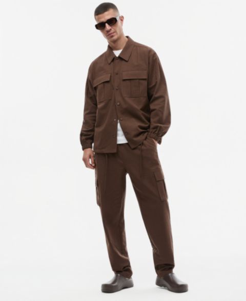 Мужские брюки Mode of One Relaxed-Fit Utility Cargo-Pocket, цвет: Шоколадный