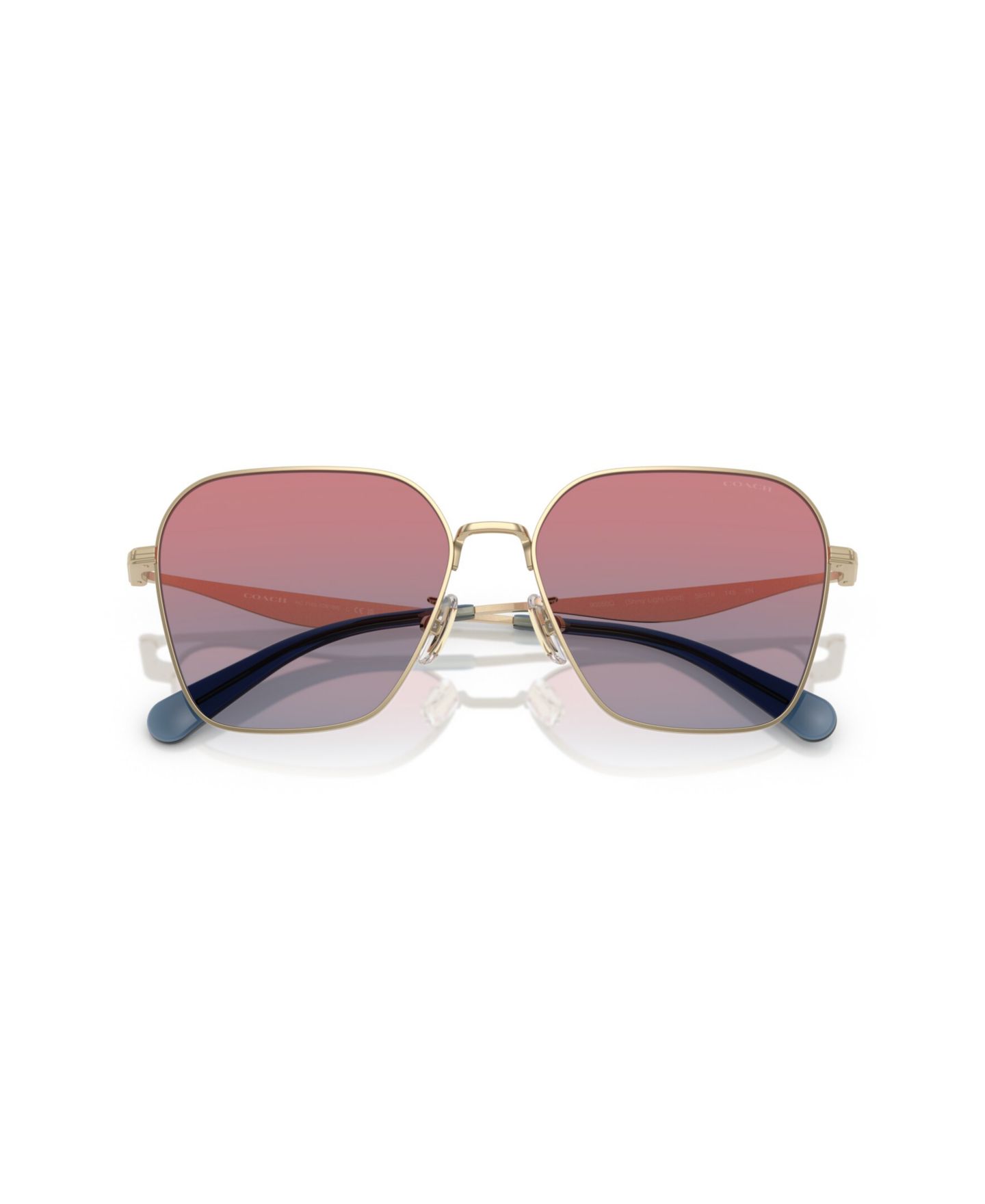 Женские солнцезащитные очки COACH Geometric Sunglasses, CW189 HC7168, цвет: Блестящий светлый золотой — фото 5