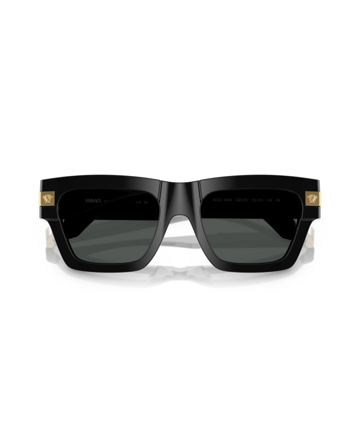 Мужские солнцезащитные очки Versace Rectangle Sunglasses, VE4464, цвет: Чёрный — фото 5