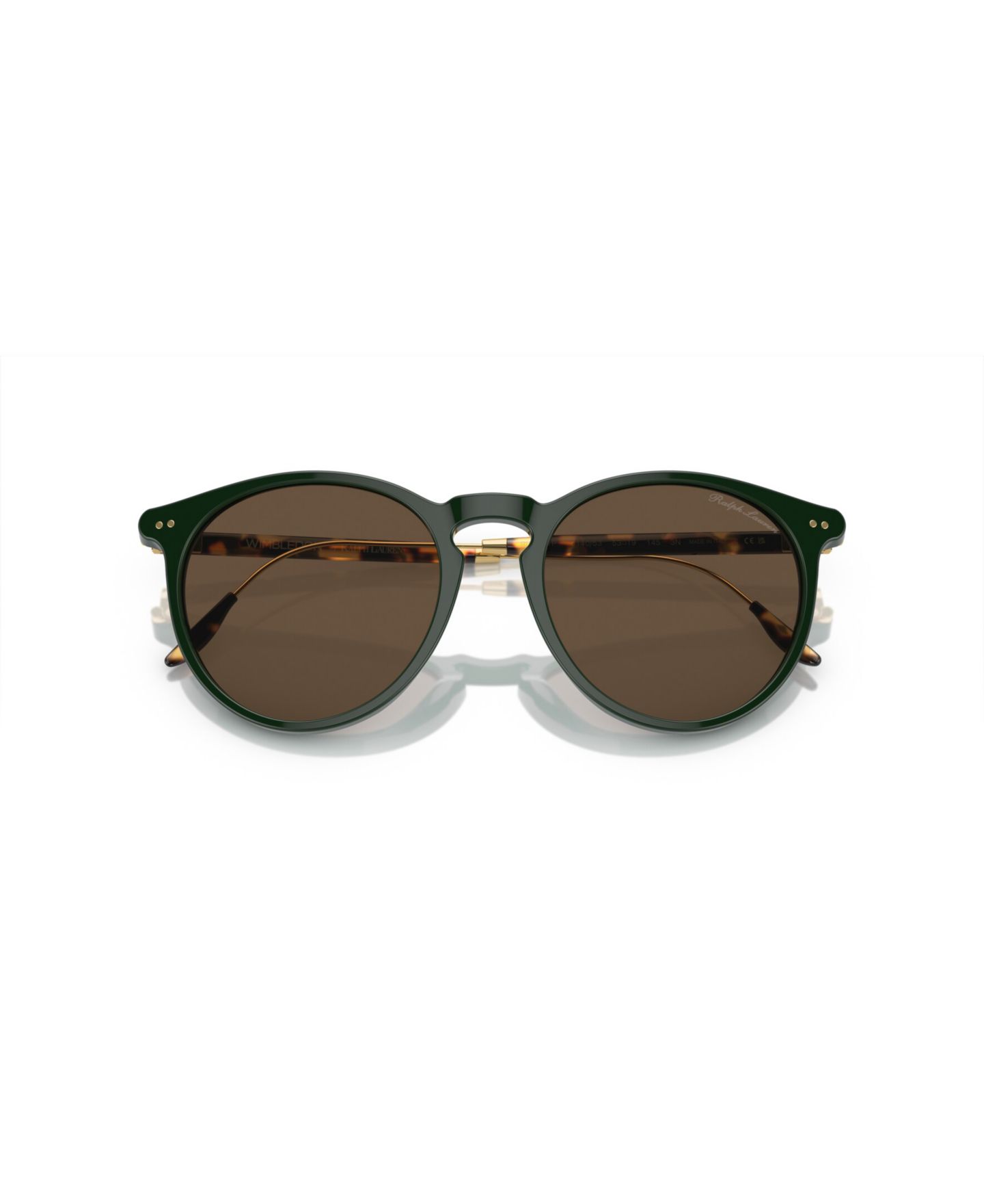 Мужские солнцезащитные очки Ralph Lauren Round Sunglasses, RL8181P, цвет: Зелёный — фото 5