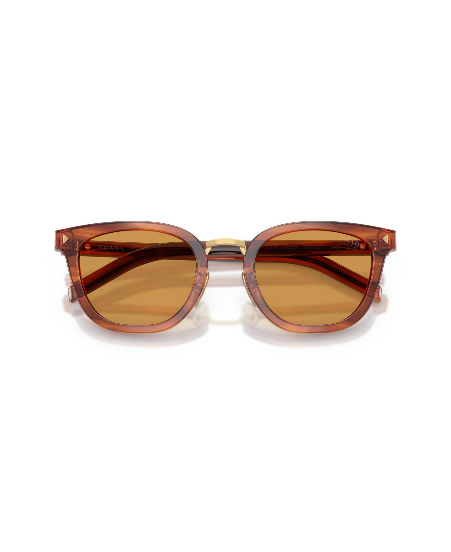 Мужские солнцезащитные очки PRADA Photochromic Cat Eye Sunglasses, PR C01SD, цвет: Гавана коньячный — фото 5