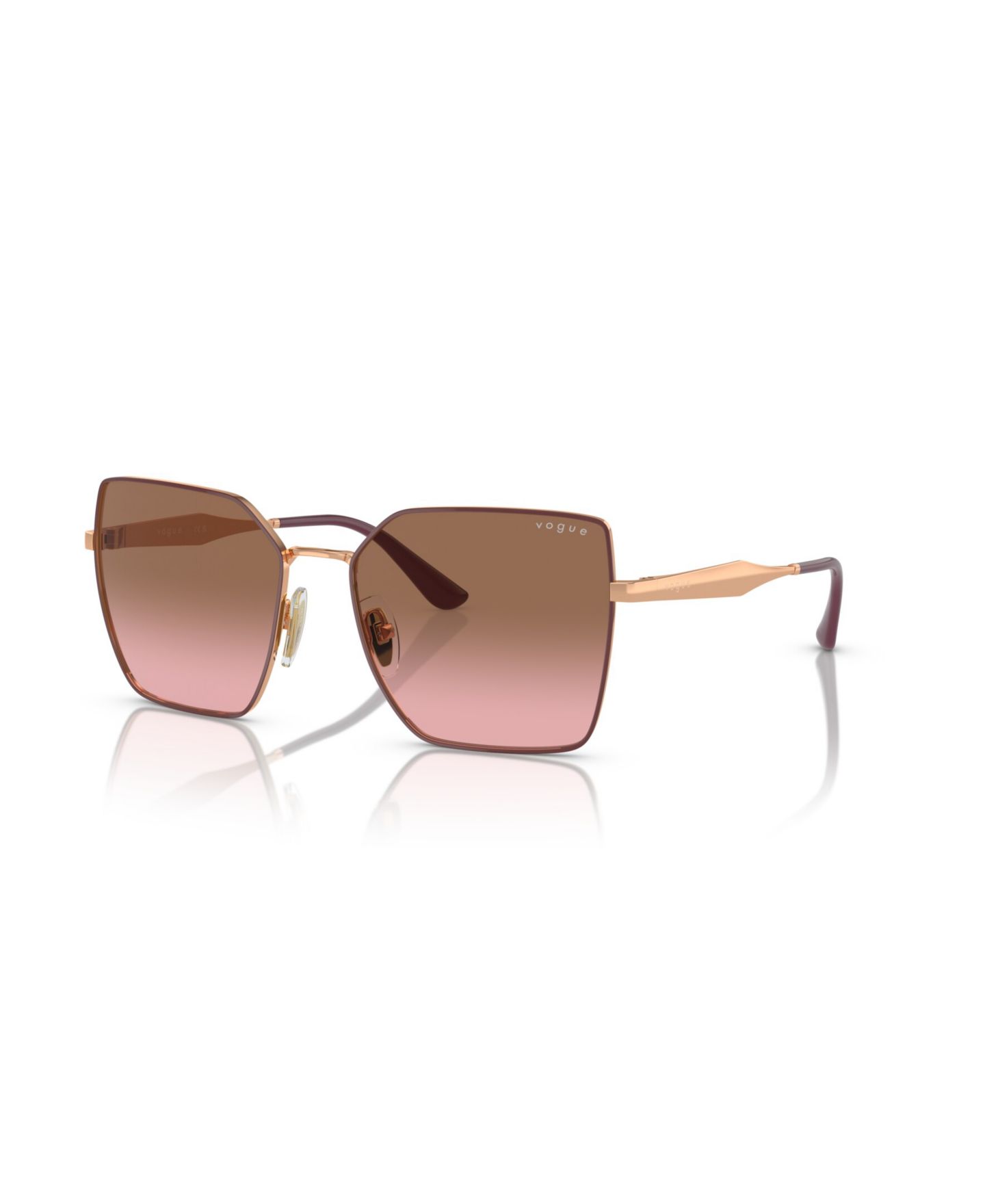 Женские солнцезащитные очки Vogue Eyewear Square Sunglasses, VO4284S, цвет: Бордовый / Золотой — фото 1