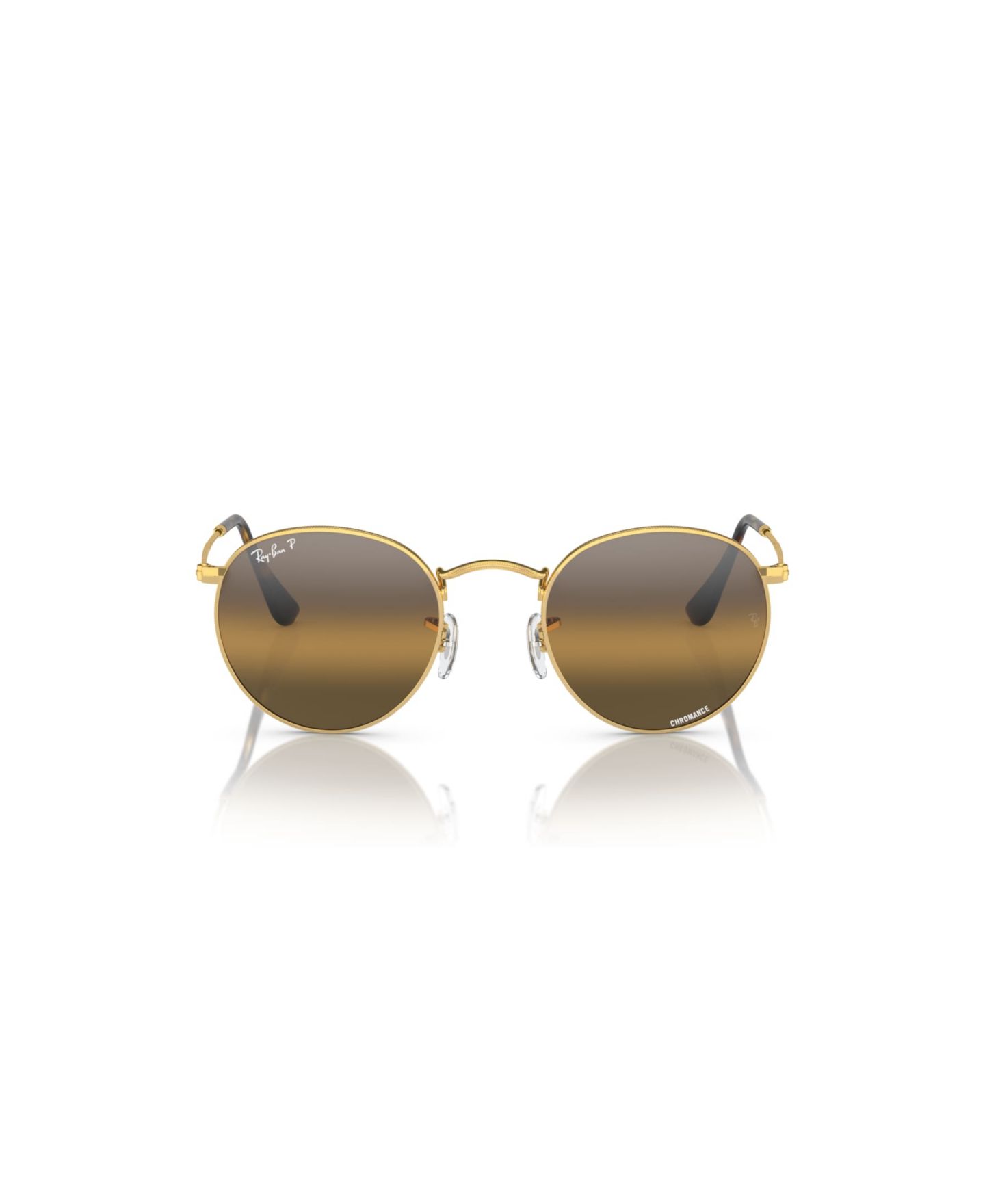 Мужские солнцезащитные очки Ray-Ban Polarized Round Metal Polarized Lenses, RB3447, цвет: Золотой — фото 2