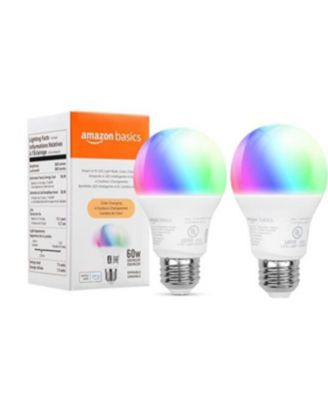 Basics - Smart A19 LED Light Bulb - 60W Eq- 800 Lumens - Color Changing