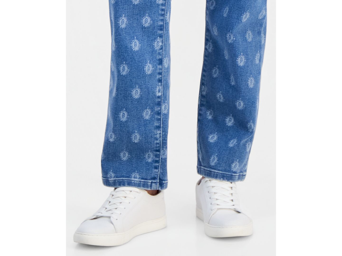 Женские джинсы Style & Co Petite Printed High-Rise Straight, цвет: Варёный — фото 3