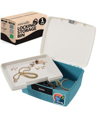 Heavy-Duty Storage Bin with Built-in Combination Lock – Durable Plastic Organizer with Secure Lid