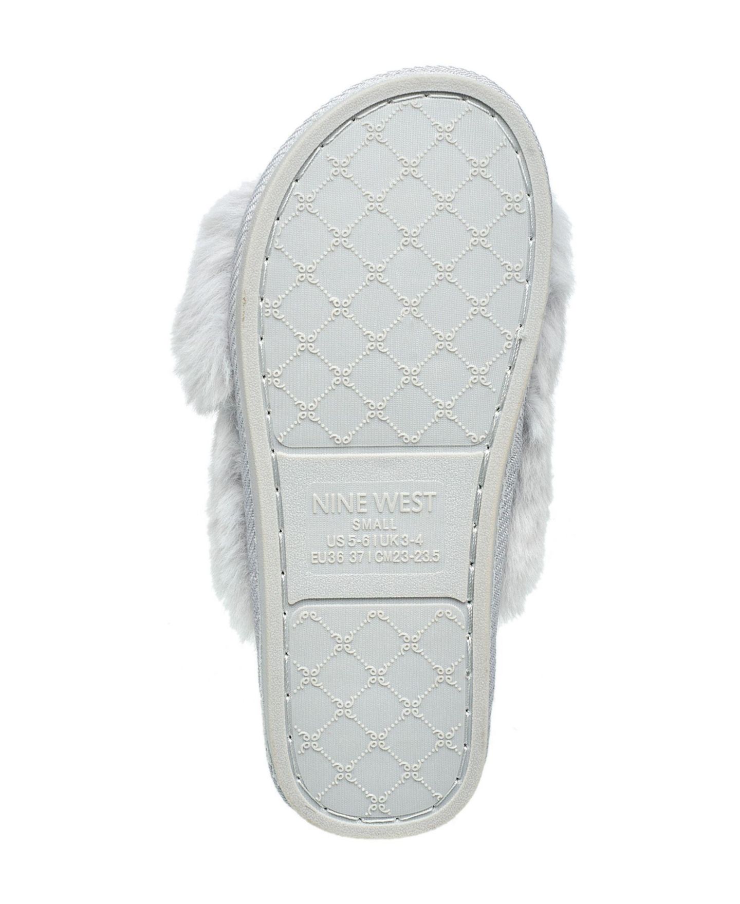 Женские тапочки Nine West X-Band Faux Fur Slipper - Seafoam Green L, цвет: Пепельный серый — фото 6