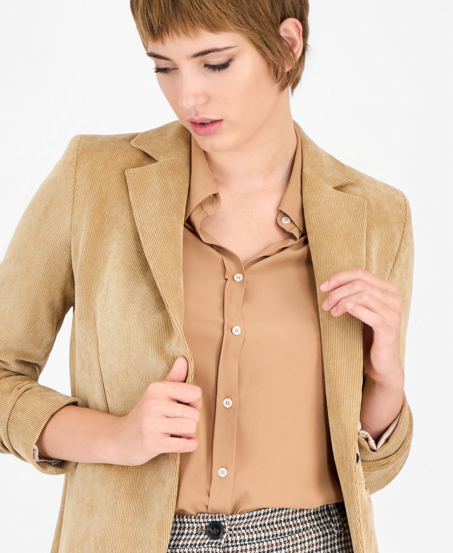 Женский пиджак Emme Marella Emmeresia Velvet Business-Casual Blazer, цвет: Верблюжий — фото 4