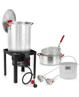 50000 BTU Propane Cooker Set, 30Qt Turkey Fryer and 10Qt Fish Fryer Combo for Camping