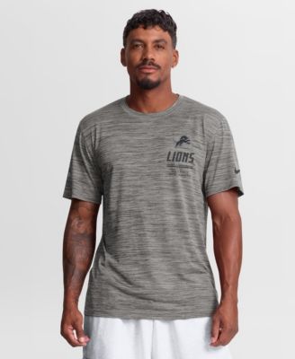 Men's Gray Detroit Lions Sideline Double Covered Dri-FIT Velocity T-Shirt