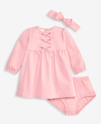 Baby Girls' 3M-24M Headband & Dress With Diaper Cover, 3-Piece Set