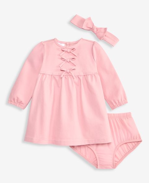 Детский комплект First Impressions для девочки 3M-24M: повязка, платье и трусики