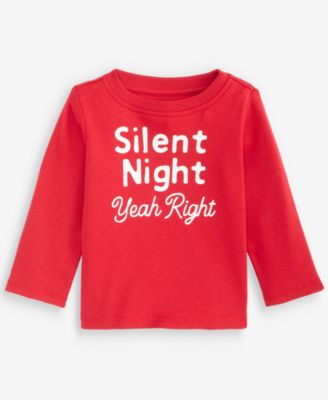 First Impressions Baby Boys 3M-24M Mix Match Long-Sleeve Silent Night T-Shirt Macys Exclusive - Ruby Red 16$