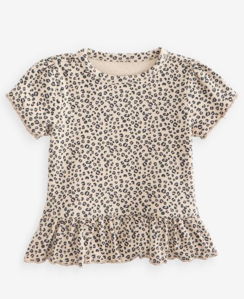 Топ First Impressions Mix & Match Short-Sleeve Leopard-Print Peplum Top для девочек-малышей