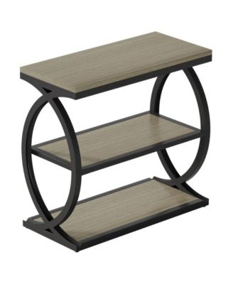 3-Tier Narrow Side Table with Storage for Living Room