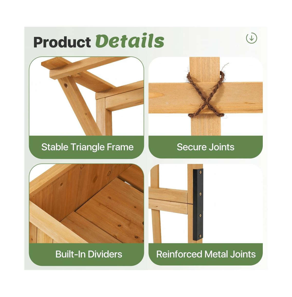 Aoxun 72" Cedar Planter and Trellis Combo C Freestanding Garden Tower in Honey
