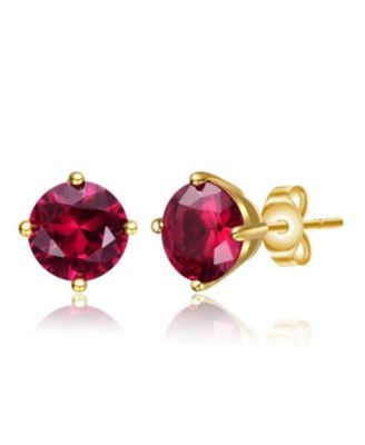 Dainty 14K Gold Plated 7MM Cubic Zirconia Mini Stud Earrings