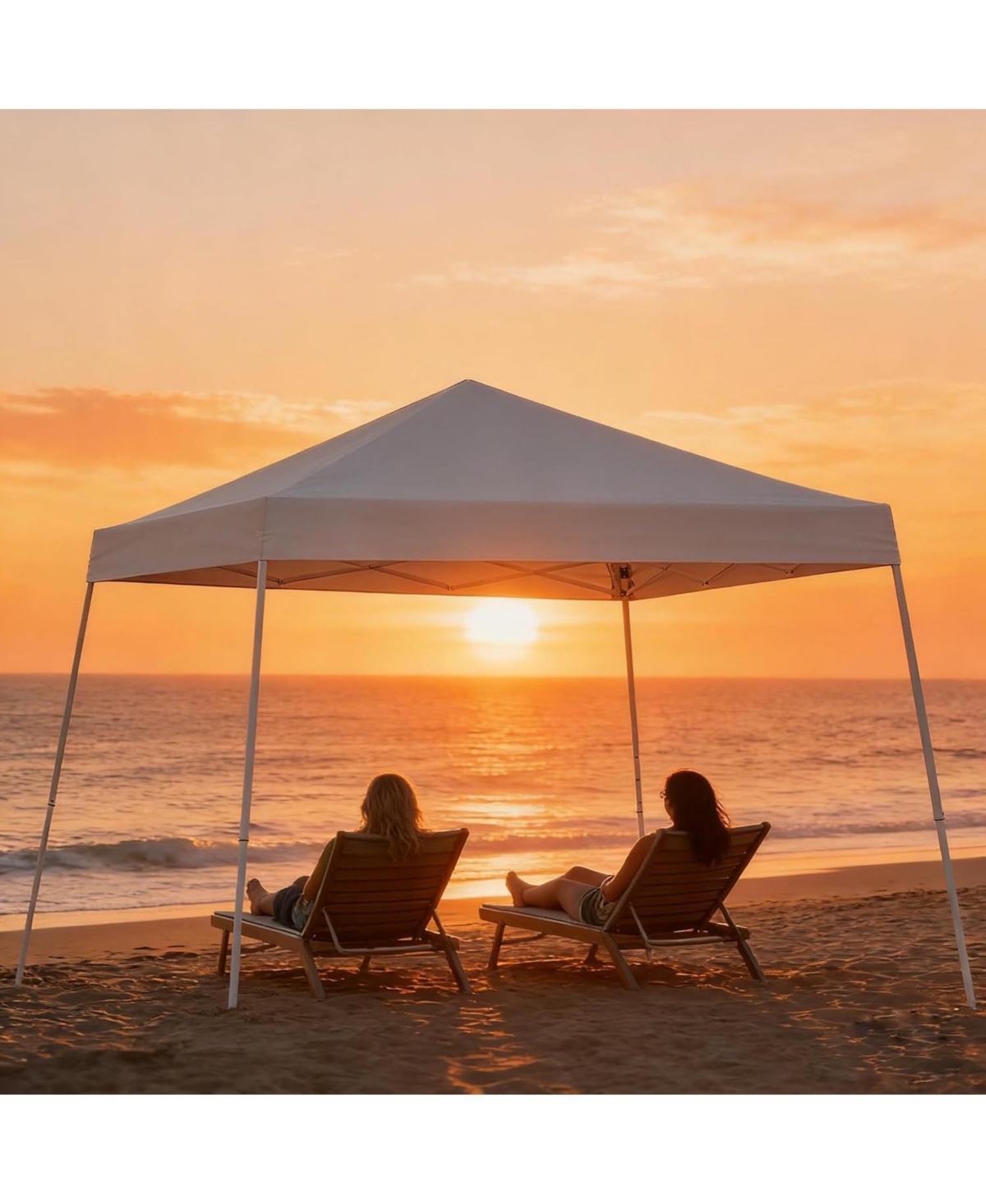 gaomon 10 x 10 Feet Pop Up Canopy Tent with Carrying Bag, Slant Leg Instant Gazebo for Beach, Patio, Deck and Garden