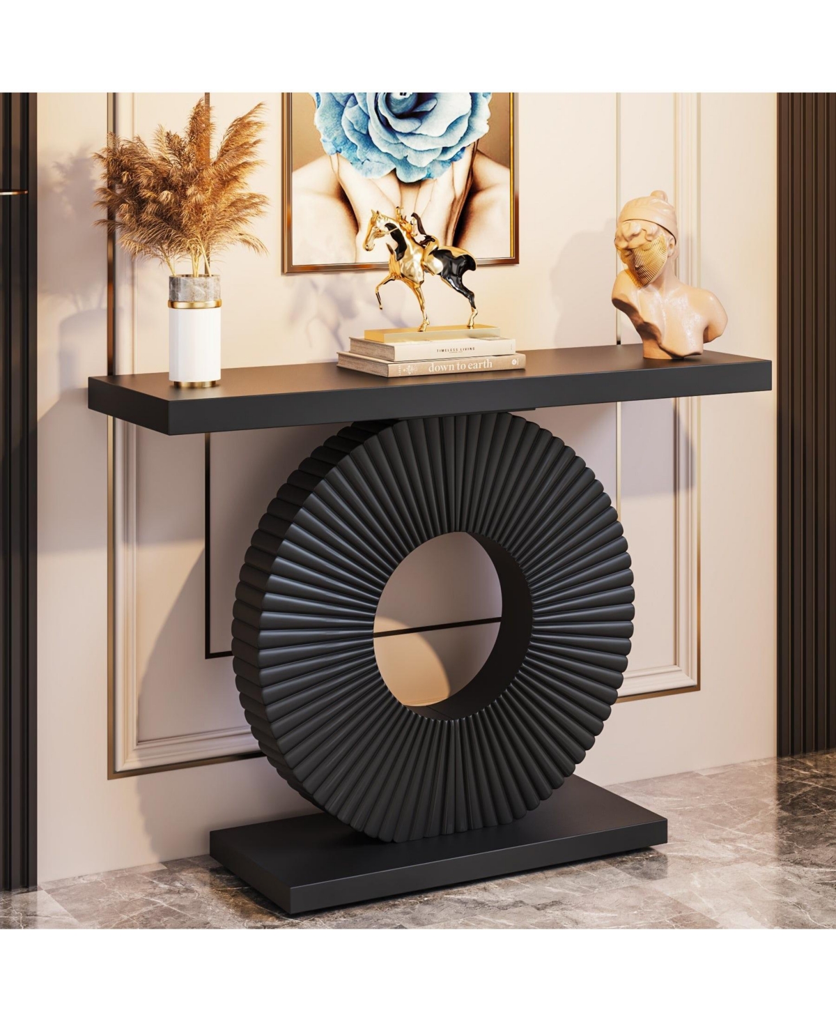 Slickblue Modern Console Table with Geometric Base