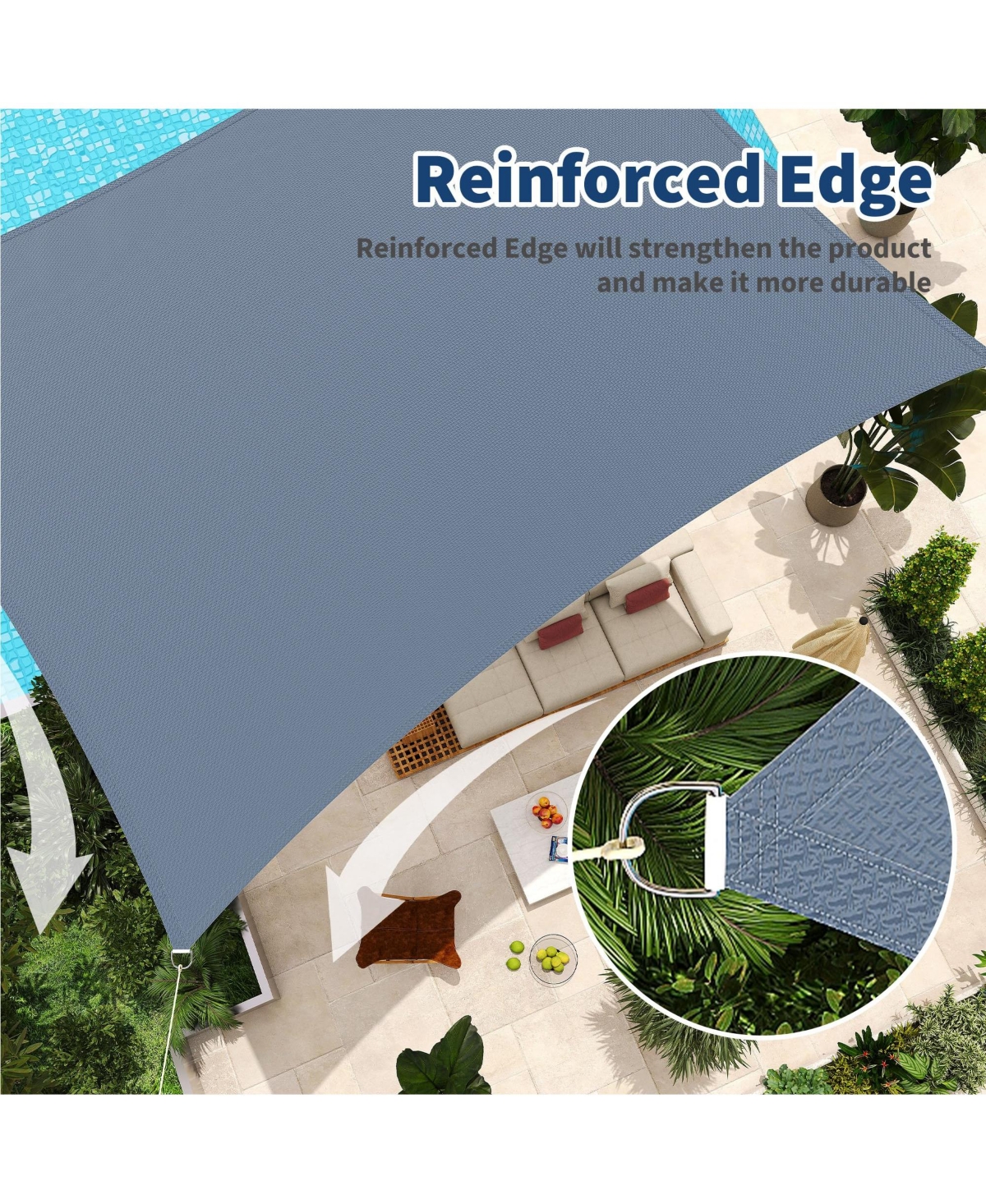 gaomon Rectangle Sun Shade Sail for Patio, Deck and Backyard, Uv Block Outdoor Canopy Awning