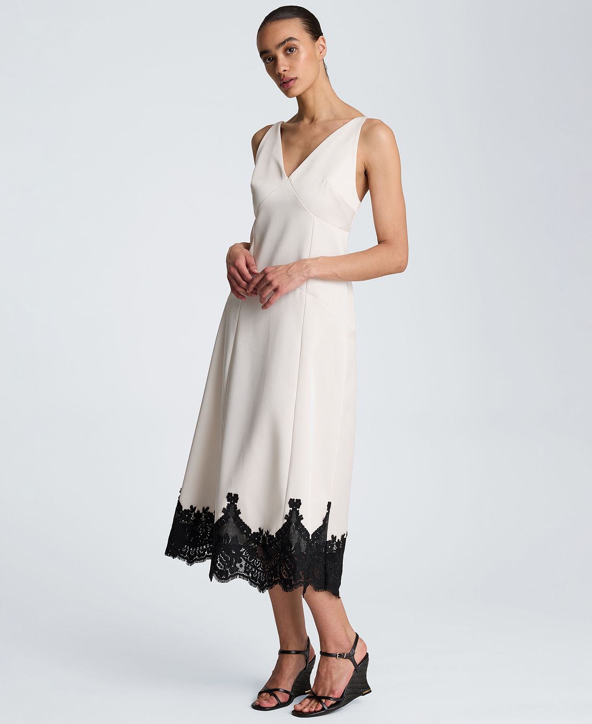 Kenneth Cole Women's Sleeveless V-Neck Midi Dress view 3 — MAYCSS fashion products