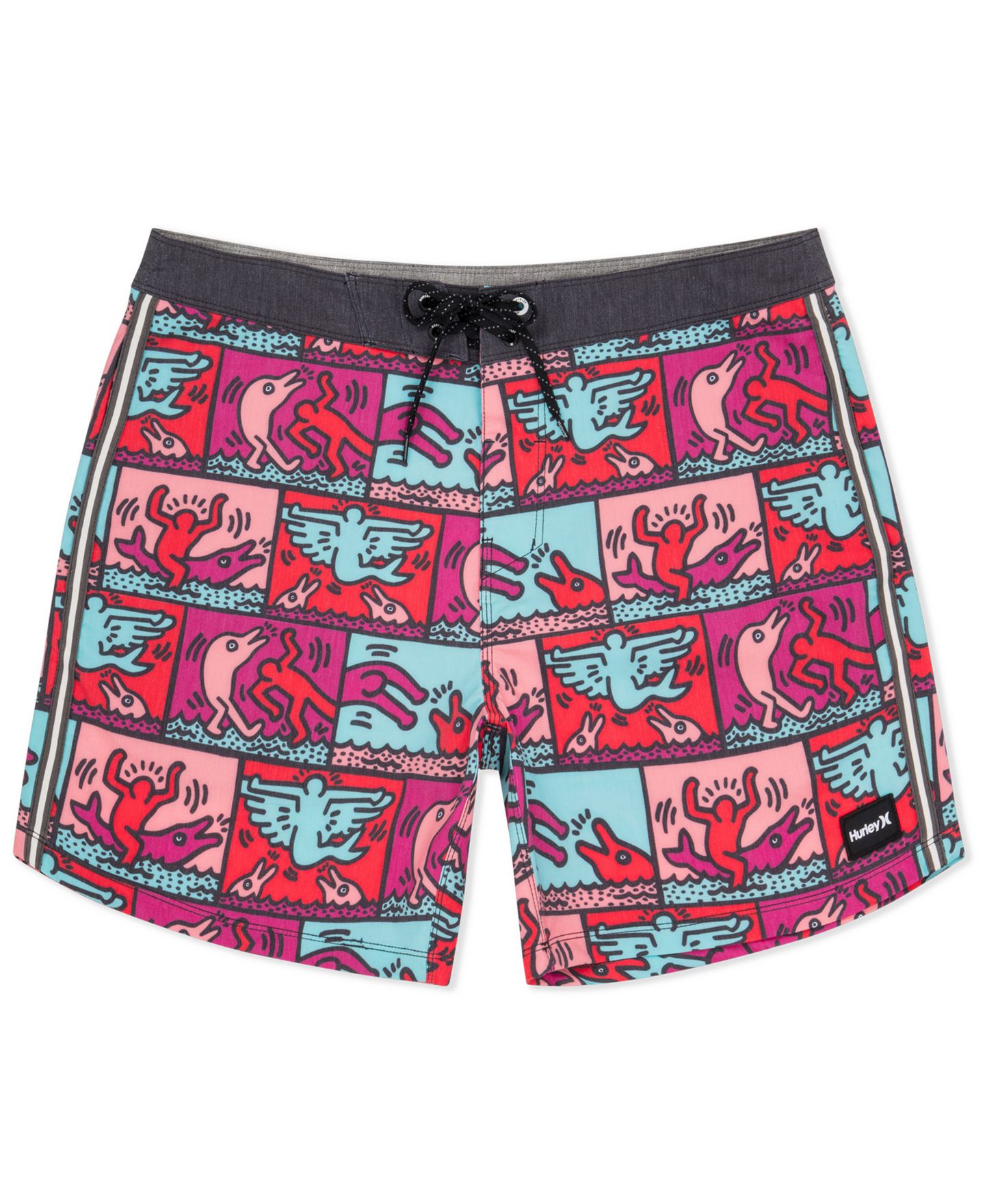 Пляжные шорты Regular-Fit для мужчин — Hurley, цвет: Розовый / Синий — фото 7