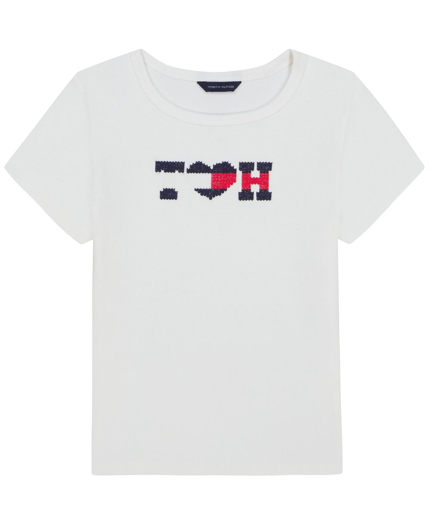 Футболка Tommy Hilfiger Embroidered Short-Sleeve для девочек, цвет: Белый — фото 4