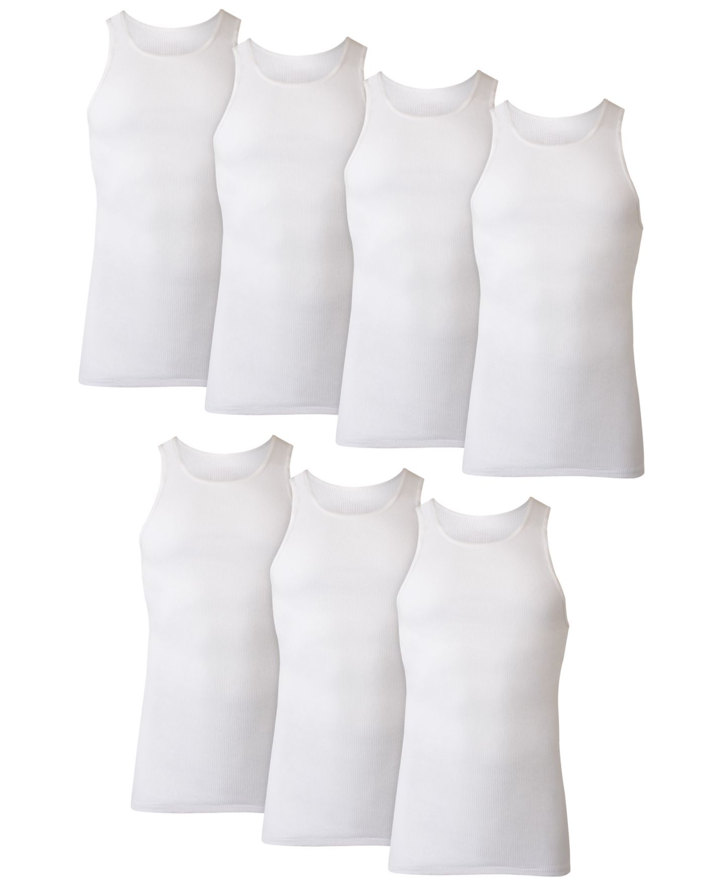 Мужские топы Hanes Ultimate Tank Top, 7-Pack, цвет: Белый — фото 1