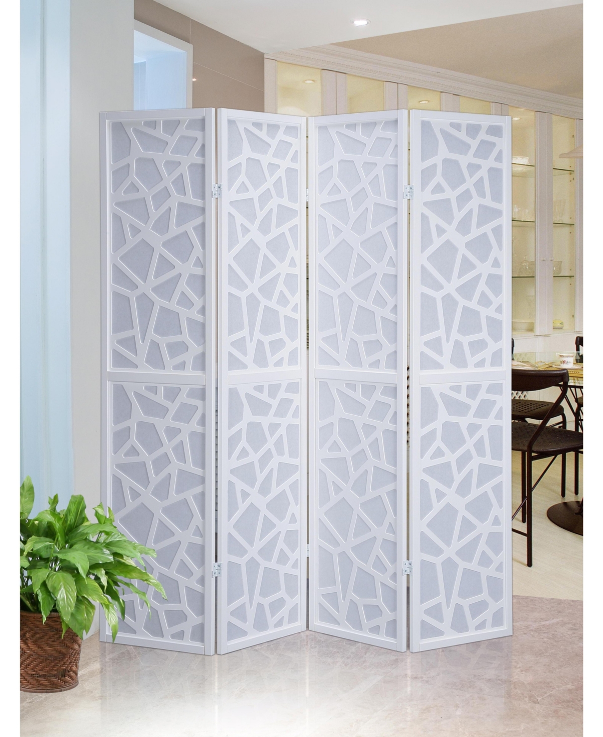 sumyeg 4-Panel Folding Room Divider Screen for Indoor Space Separation and Privacy Partition Use