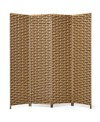 4-Panel Folding Privacy Room Divider with Rustproof Hinges for Indoor Separation