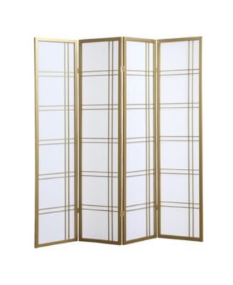 4-Panel Folding Room Divider Screen for Indoor Space Separation and Privacy Use